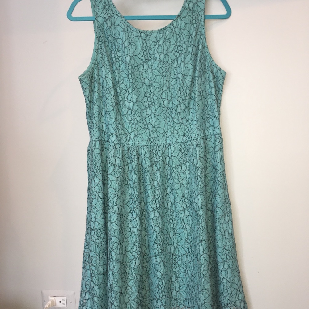 Blue with black floral outline dress size M